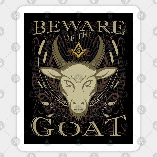 Beware of the Goat Masonic Freemason Sticker by Master Mason Made